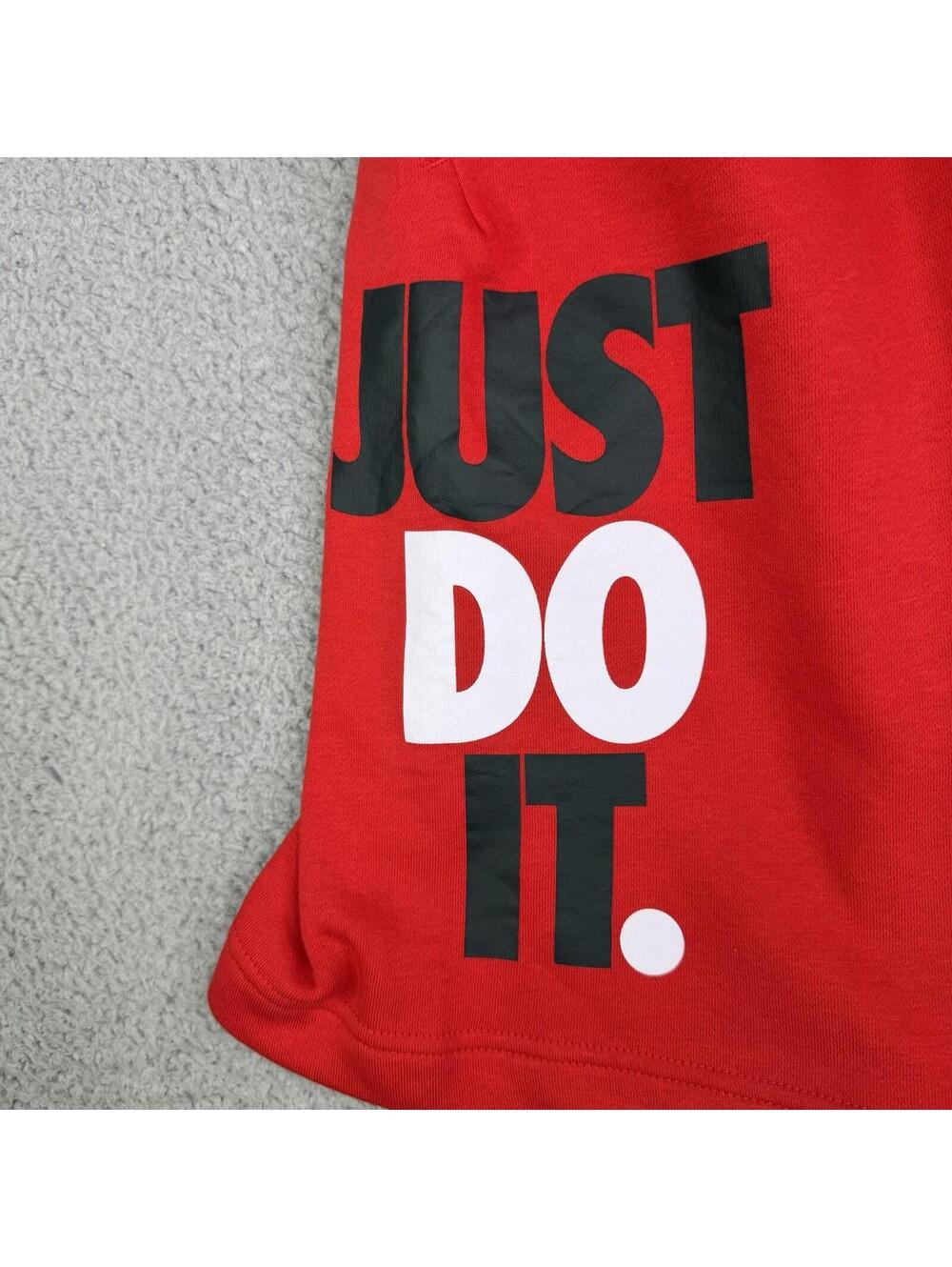 Nike "Just Do It" Logo Red Fleece Gym Workout Sweat Shorts Men's 2XL (40x9 )NWT - Picture 4 of 11
